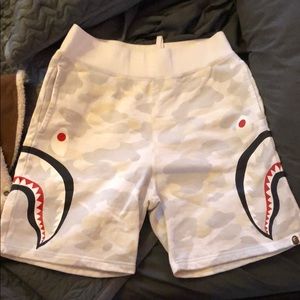 White glow in the dark Bape shorts
